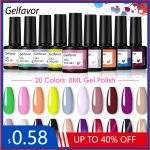 Gelfavor 8ml Glitter Gel Nail Polish Colorful Hybrid Varnish Manicure Art Semi Permanent Need Lamp Nail Gel Base Top Coat