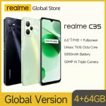 Global Version realme C35 Smartphone 6.6″ FHD Unisoc T616 Octa Core Processor 50MP Camera 5000mAh Battery NFC 18W Quick Charge