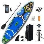 FunWater 11′ Inflatable SUP Stand Up Paddle Board with Accessories Carry Bag Bottom Fins for Paddling Surf Control Non-Slip Deck