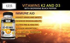 Vitamin K2 (MK7) with D3 5000 IU Supplement, BioPerine Capsules, Immune Health