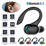 New Bluetooth 5.1 Headset Wireless Earbud Earphones Stereo Headphones Ear Hook