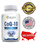 Coenzyme Q-10 200mg Antioxidant, Heart Health Support, Increase Energy & Stamina