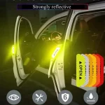 4pcs Car OPEN Reflective Tapes Sticker Auto Door Warning Mark Notice CRV BMW Reflector Strip Reflectant Luminous Reflex Safety