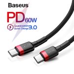 Baseus USB C to USB Type C Cable for Xiaomi Redmi Note 8 Pro Quick Charge 4.0 PD 60W Fast Charging for MacBook Pro Charger Cable