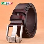 CARTELO Genuine Leather For Men High Quality Black Buckle Jeans Belt Cowskin Casual Belts Business Belt Cowboy waistband