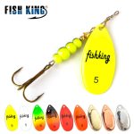 FISH KING Spinner Bait 3.9g 4.6g 7.4g 10.8g 15g Spoon Lures pike Metal With Treble Hooks Arttificial Bass Bait Fishing Lure