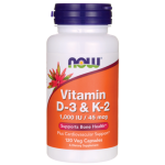 NOW Foods Vitamin D-3 & K-2 120 Veg Caps