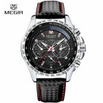 MEGIR Waterproof Men’s Stainless Steel Analog Sports Quartz Military Wrist Watch