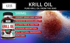 Antarctic Krill Oil 500 mg With Omega-3, EPA, DHA, and Astaxanthin Supplement