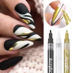 1 Pc Nail Art Graffiti Pen Black Color UV Gel Polish Design Dot Painting Detailing Pen Brushes DIY Nail Art Adorn Tools