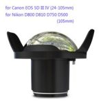 Underwater 40m Photography Anti-reflective Wide Angle Fisheye Lens for Nikon Canon Camera Seafrogs Meikon Waterproof Housing