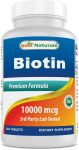 Best Naturals Biotin 10 000 mcg (10mg) 365 Tablets