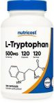 Nutricost L-Tryptophan 500mg, 120 Capsules – Gluten Free, Non-GMO