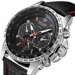 MEGIR Waterproof Men Military Quartz Stainless Steel Leather Analog Sports Watch