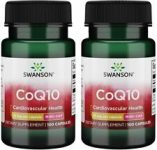 200 Capsules, CoQ10 10mg Q10 C0q 10 Coenzyme, Cardiovascular Heart Health 2 Pack