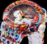 Invicta GRAND PRO DIVER GRAFFITI CHRONOGRAPH Black Dial Orange HYDROPLATED Watch