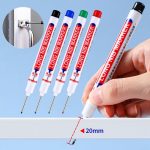 3Pcs/Set Long Head Markers Bathroom Woodworking Decoration Multi-purpose Deep Hole Marker Pens  Red/Black/Blue/Green Ink