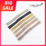 CARLYWET 20 22mm Gold 316L Steel Solid Straight End Screw Links Replacement Wrist Watch Band Bracelet For Rolex President Seiko