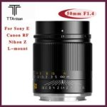 TTArtisan 50mm F1.4 ASPH Camera Lens Full Frame Manual Focus for Sony E Canon RF Nikon Z Sigma Lumix Leica L mount Cameras