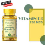 Puritan’s Pride Mega Potency Vitamin D3 250 mcg (10000 IU) 100 Softgels