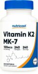 Nutricost Vitamin K2 MK-7 100 mcg, 240 Softgels – Gluten Free and Non-GMO MK7