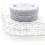 New 10 Yards White Lace Ribbon 45MM Width Lace Trim Fabric DIY Embroidered Lace trimmings for Sewing Accessories African Lace