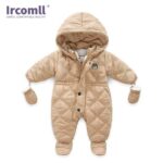 Ircomll Thick Warm Infant Baby Jumpsuit Hooded Inside Fleece Boy Girl Winter Autumn Overalls Children Outerwear Kids Snowsuit