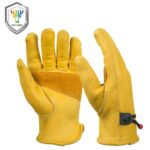 OZERO New Men’s Work Driver Gloves Cowhide Leather Security Protection Wear Safety Working Welding Warm Gloves For Men 0003