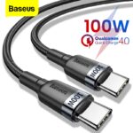 Baseus USB Type C To USB Type C Cable 5A 100W PD Quick Charge 4.0 Type-c Cable For Xiaomi mi 10 8 Pro Samsung S20+ Ultra Macbook