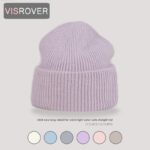 VISROVER 8 colors unisex solid color real rabbit fur beanies winter hat for woman knit bonnet acrylic woman Autumn Warm skullies