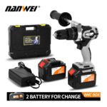 21V cordless drill Industrial grade brushless impact drill 1/2″ Metal Auto-locking Chuck 2000AH Battery