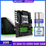 MACHINIST X99 Kit Motherboard LGA 2011-3 Set With Xeon E5 2666 V3 CPU 16GB=2*8G DDR4 2666Mhz RAM Four-channel SATA NVME M.2 MR9A