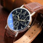 Business Men Stainless Steel Wristwatch Leather Strap Quartz Watches Fashion