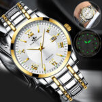 Luminous Men Watch Relojes De Hombre Business Stainless Steel Quartz Waterproof