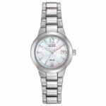 Citizen Eco-Drive Women’s Mother of Pearl Dial Silver-Tone 26mm Watch EW1670-59D