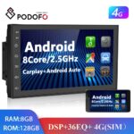 Podofo 8+128G 2 Din Car Radio GPS Android 7″ Carplay For Volkswagen Nissan Hyundai Kia Toyota Universal 2din Multimedia Player