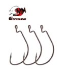 ESFISHING Offset Hook Carbon Steel Fishing Hooks Jig Crank Big Bass Hook Lead Jig Head Crank Barbed Hook for Soft Fishing Lure