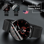 Waterproof Men’s Quartz Watch Stainless Steel Analog Classic Business Wristwatch