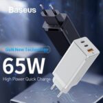 Baseus 65W GaN Fast Charger with Quick Charge 4.0 3.0 AFC SCP PD 3.0 USB Charger For iPhone Macbook Pro Xiaomi Samsung Huawei