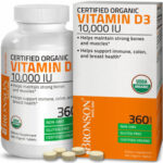 Vitamin D3 10,000 IU High Potency USDA Certified Organic Vitamin D, 360 Tablets