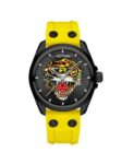 Ed Hardy Men’s Matte Yellow Silicone Strap Watch 46mm