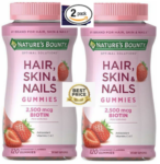 2 Pack BIOTIN for Hair, Skin and Nails with Vitamins C & E, 240 Gummies, 2500mcg