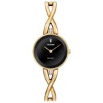 Citizen Eco-Drive Women’s Black Dial Gold-Tone Bangle 23mm Watch EX1422-54E