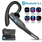 Trucker Wireless Headset Bluetooth 5.1 Earpiece Dual Mic Earbud Noise Cancelling