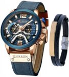 CURREN Watch Men’s Chronograph Watches And Fashion Bracelet Set Reloj de Hombre