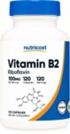 Nutricost Vitamin B2 (Riboflavin) 100mg, 120 Capsules – Gluten Free and Non-GMO