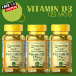 (3)Puritan’s Pride Mega-Potency Vitamin D3 5000 IU /125 mcg 300 total softgels