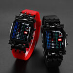 Waterproof Men’s Binary Quartz Watch Creative Sports Date LED Digital Wristwatch