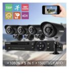 FLOUREON 5-IN-1 DVR CCTV Security Camera System Outdoor Night Vision 4X HD Home