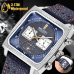 MEGIR Waterproof Men’s Quartz Watch Leather Luminous Business Chronograph Luxury